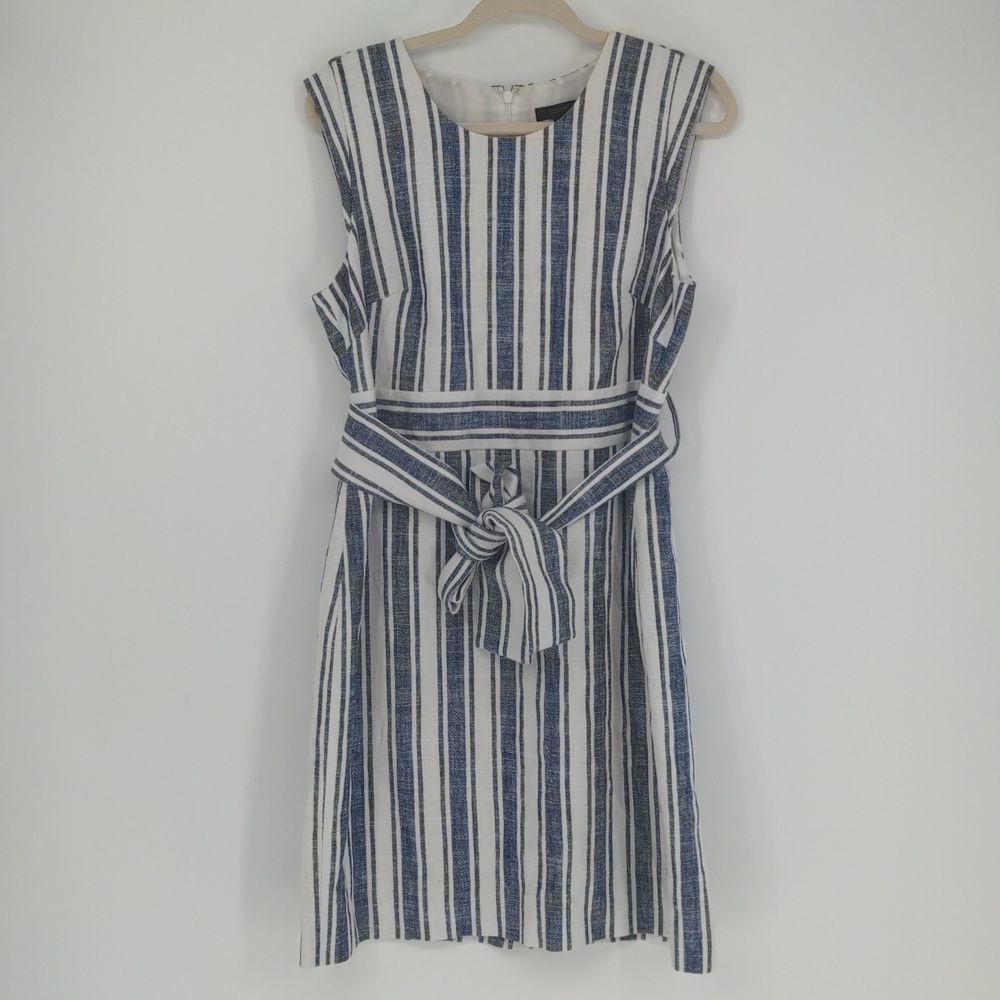 J. Crew Blue and White Striped Mini Dress